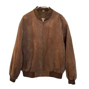 Vintage Suede Bomber‎ Jacket, Sydney 2000 Olympics/ Xerox, Brown, Size XL